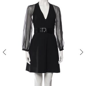 Emporio Armani V-Neck Mini Dress US4 Size S IT40 Black